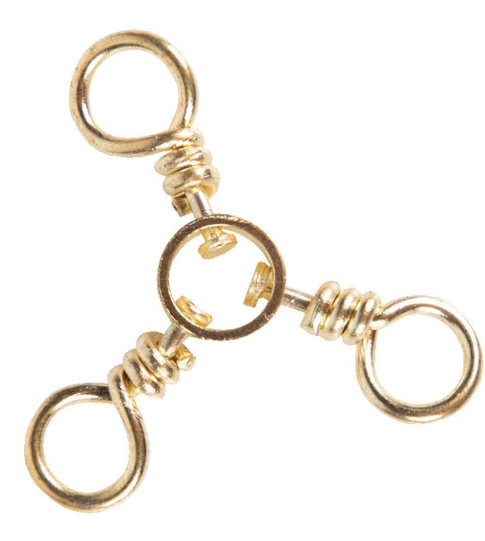 FJ Neil Brass 3-Way Swivels Size 8 12Ct